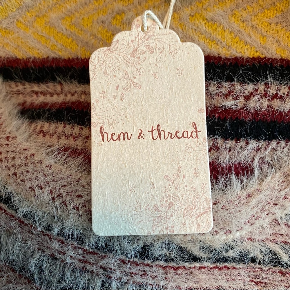 Hem And Thread Multi Color Fuzzy Sweater L. - image 6